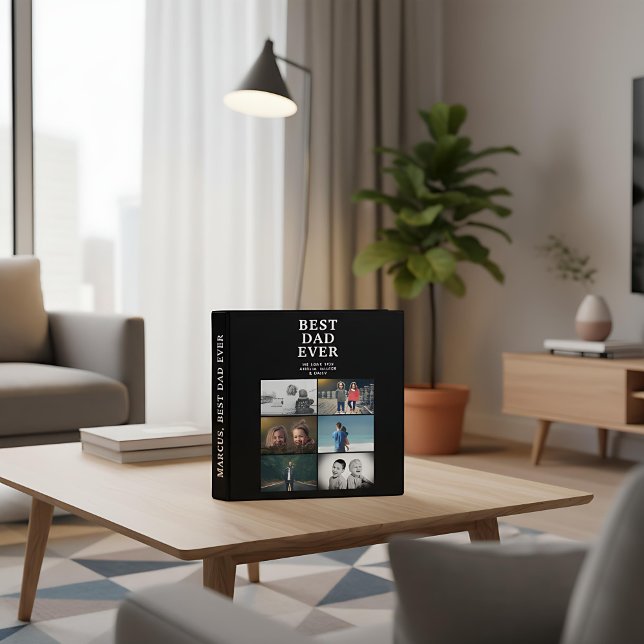 Best Dad Ever Custom 6 Photo Collage Album 3 Ring Binder (Creator Uploaded)