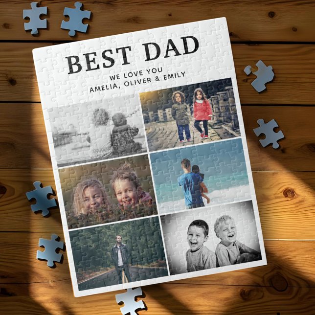 Best Dad Ever Custom 6 Photo Collage Album Jigsaw Puzzle (Creator Uploaded)