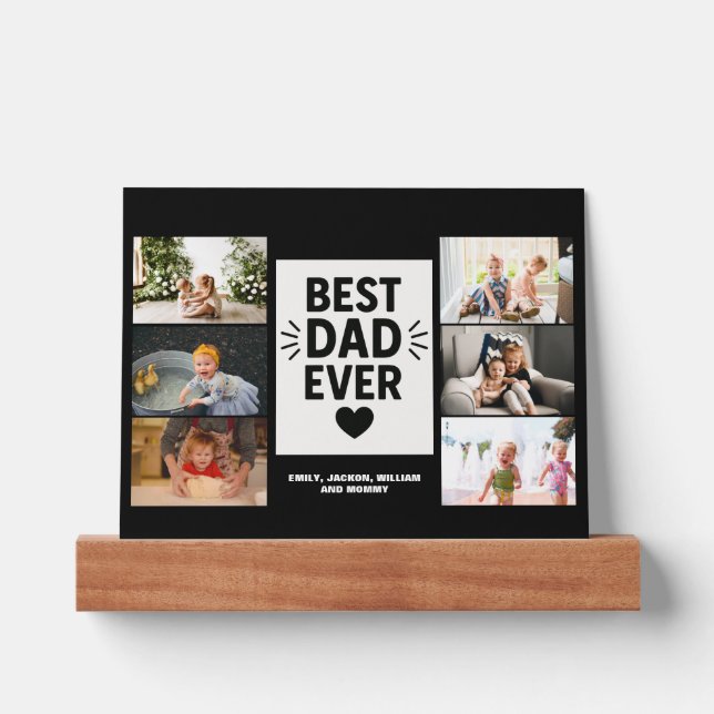 Best Dad Ever Custom 6 Photo Collage  Picture Ledge (Front)