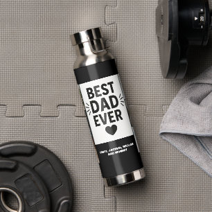 Best Dad Ever Custom 6 Photo Collage  Water Bottle