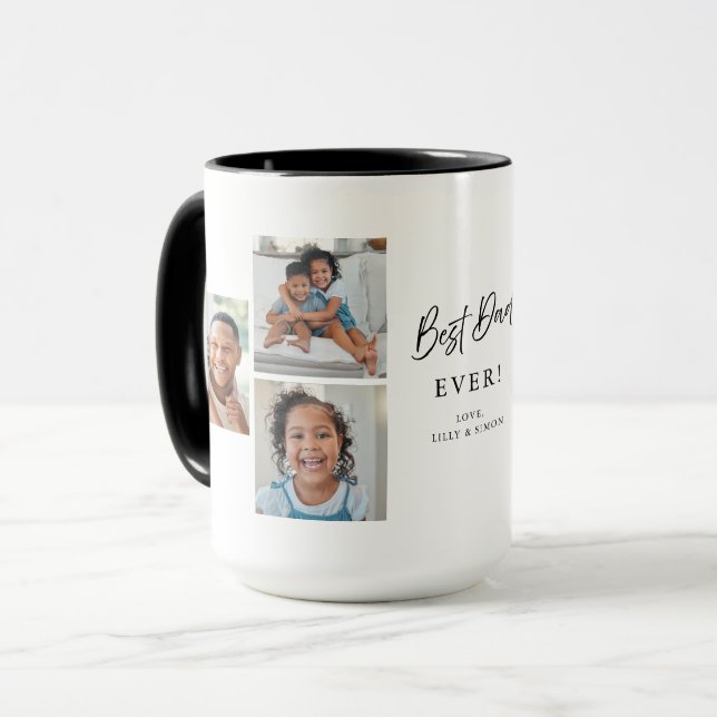 Best Dad Ever Custom 6 Picture Gallery Multi Photo Mug (Front Left)