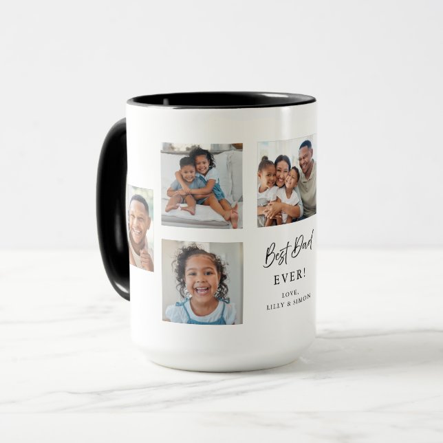 Best Dad Ever Custom 7 Picture Gallery Multi Photo Mug (Front Left)