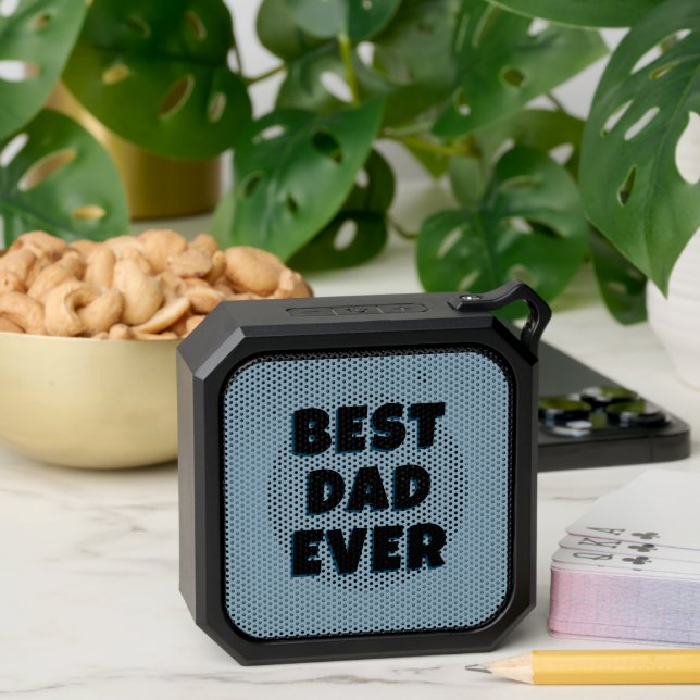 Best Dad Ever, Custom Blue, Personalized Bluetooth Speaker (Insitu(Table))