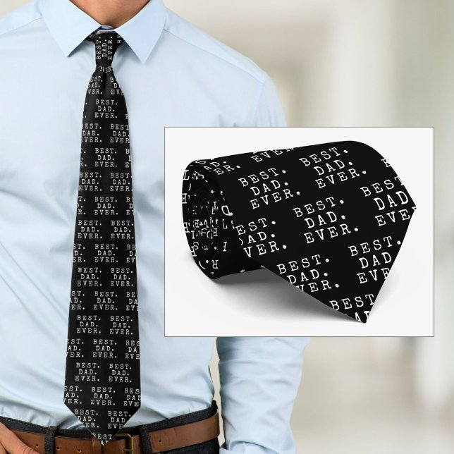 BEST DAD EVER Custom Color Neck Tie (Creator Uploaded)