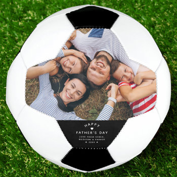 Best Dad Ever Custom Cool Photo Fathers Day Soccer Ball by Farlane at Zazzle