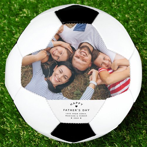 Best Dad Ever Custom Cool Photo Fathers Day Soccer Soccer Ball