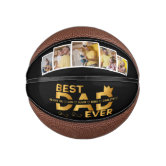 Best Dad Ever Fathers Day Photo Collage Navy Blue Basketball