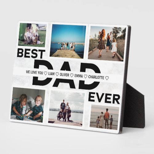 Best Dad Ever Custom Family 6 Photo Collage Plaque