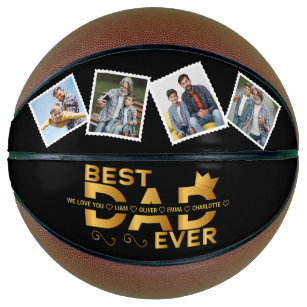 Best Dad Ever Custom Family Photo, children's name Basketball