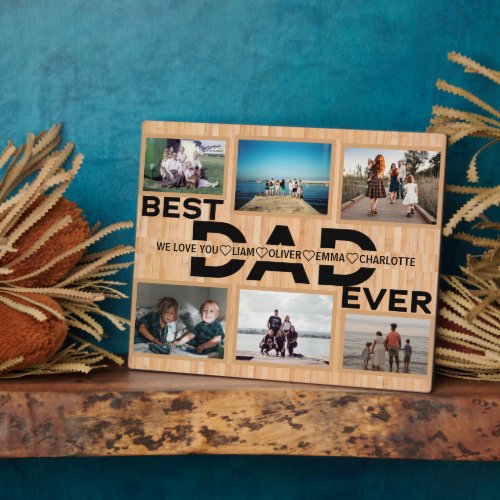 Best Dad Ever Custom Family Photo Collage Plaque