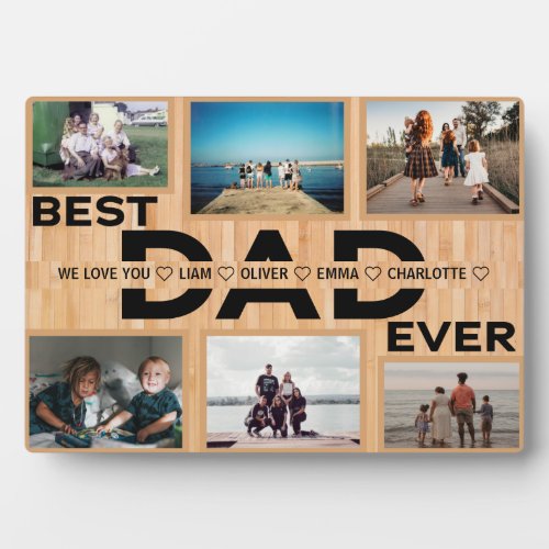 Best Dad Ever Custom Family Photo Collage Plaque