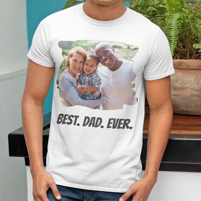 Best Dad Ever Custom Family Photo Father's Day T-Shirt (Nothing says “I love you, dad” like a custom photo T-shirt. Make him smile with this gift.)