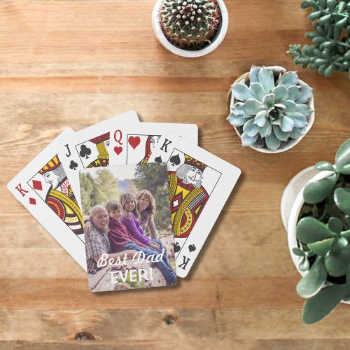 Best Dad Ever Custom Family Photo Poker Cards