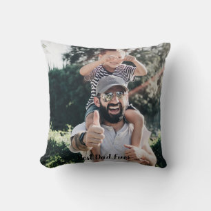Best Dad Ever Custom Father's Day Photo Throw Pillow