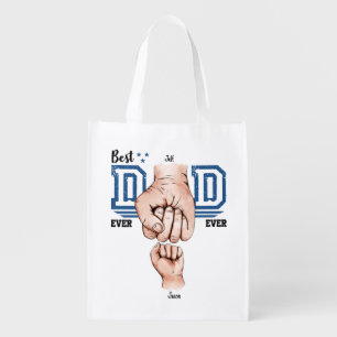 Best Dad Ever Custom Fist Bump - One Kid Grocery Bag