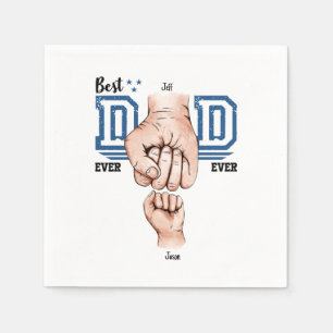 Best Dad Ever Custom Fist Bump - One Kid Napkins