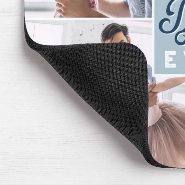 Best Dad Ever | Custom Four Photo Family Collage Mouse Pad (Corner)