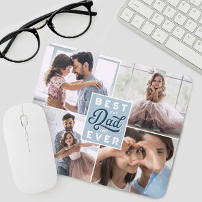 Best Dad Ever | Custom Four Photo Family Collage Mouse Pad