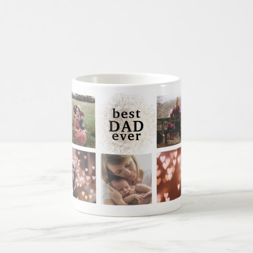 Best DAD Ever Custom Gold Multi Photo Mug