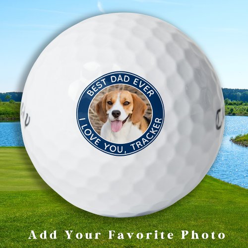 Best Dad Ever Custom Golfer Pet Photo Golf Balls