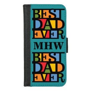 BEST DAD EVER custom monogram phone wallets