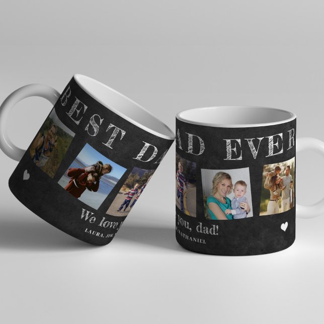 Best dad ever custom multi photo collage father coffee mug (Creator Uploaded)