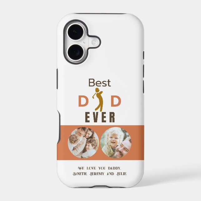 Best Dad Ever Custom Name Photo Father's Golf Gift Case-Mate iPhone Case (Back)