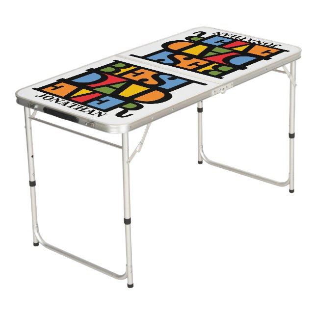 BEST DAD EVER custom name ping pong tables (Angled)