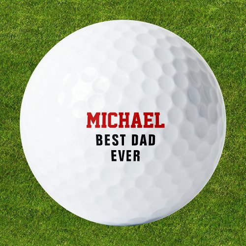 Best Dad Ever Custom Name Text Personalized Golf Balls