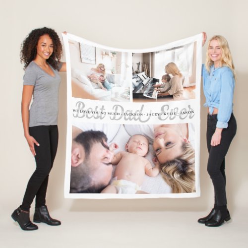 Best Dad Ever Custom Personalized Fleece Blanket