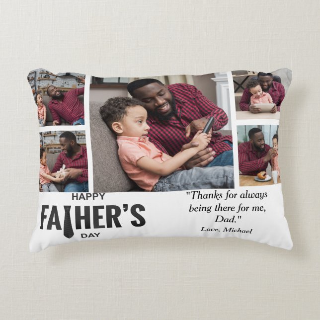 Best Dad Ever Custom Photo Accent Pillow (Front)