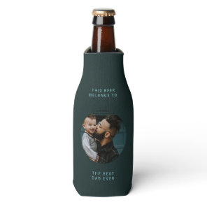 Best Dad Ever | Custom photo and text Father's day Bottle Cooler