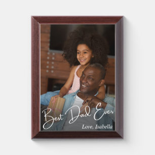 Best Dad Ever Custom Photo Award Plaque