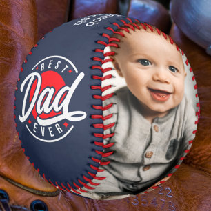 Best Dad Ever Custom Photo Baseball