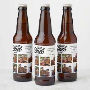 Best Dad Ever Custom Photo Beer Bottle Label