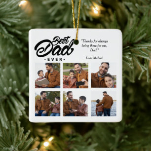 Best Dad Ever Custom Photo Ceramic Ornament