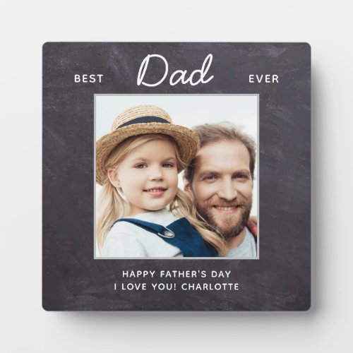 Best DAD Ever Custom Photo Chalkboard Father's Day Plaque - Surprise dad this fathers day with a personalized photo plaque.  
"Best DAD Ever" Personalize this dad plaque with favorite photo, message and name.. Visit our collection for the best dad father's day gifts and personalized dad gifts.   COPYRIGHT © 2020 Judy Burrows, Black Dog Art - All Rights Reserved. Best DAD Ever Custom Photo Chalkboard Father's Day plaque