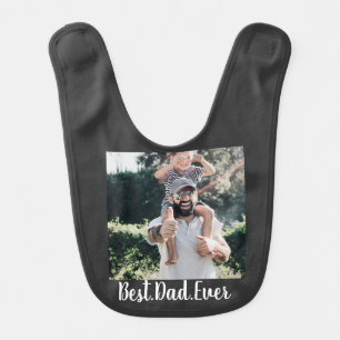 Best Dad Ever Custom Photo Collage Baby Bib