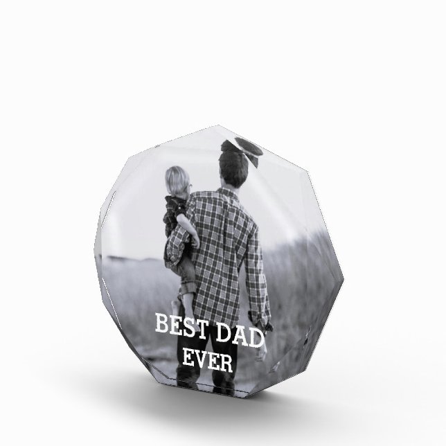 Best Dad Ever Custom Photo Collage Create Your Own Acrylic Award (Right)