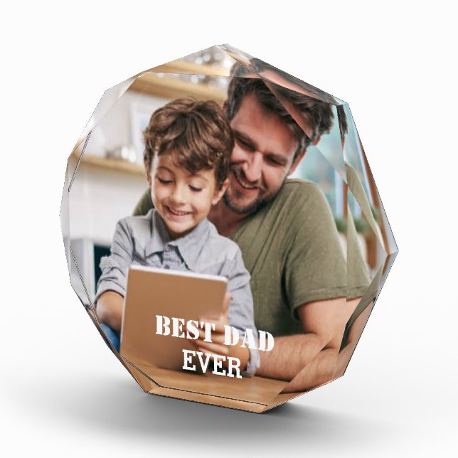 Best Dad Ever Custom Photo Collage Create Your Own Acrylic Award (Right)