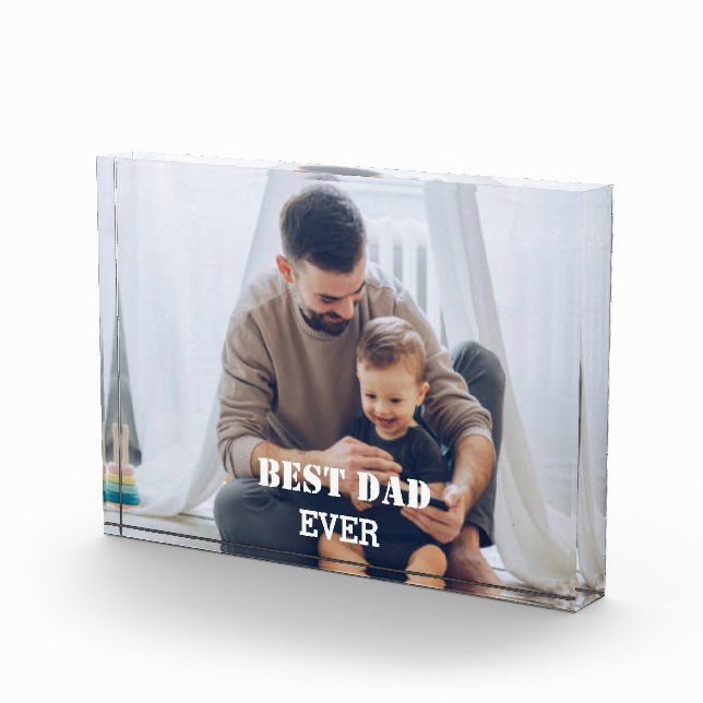 Best Dad Ever Custom Photo Collage Create Your Own Acrylic Award (Right)
