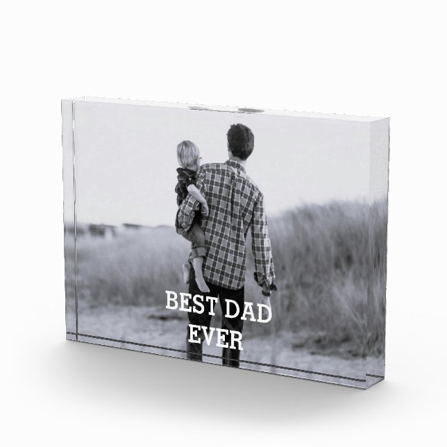 Best Dad Ever Custom Photo Collage Create Your Own Acrylic Award (Right)