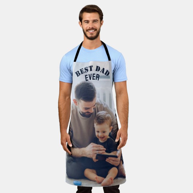 Best Dad Ever Custom Photo collage Create Your Own Apron (Worn)