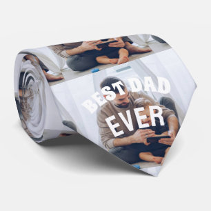 Best Dad Ever Custom Photo collage Create Your Own Neck Tie