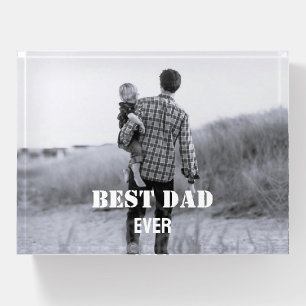 Best Dad Ever Custom Photo collage Create Your Own Paperweight