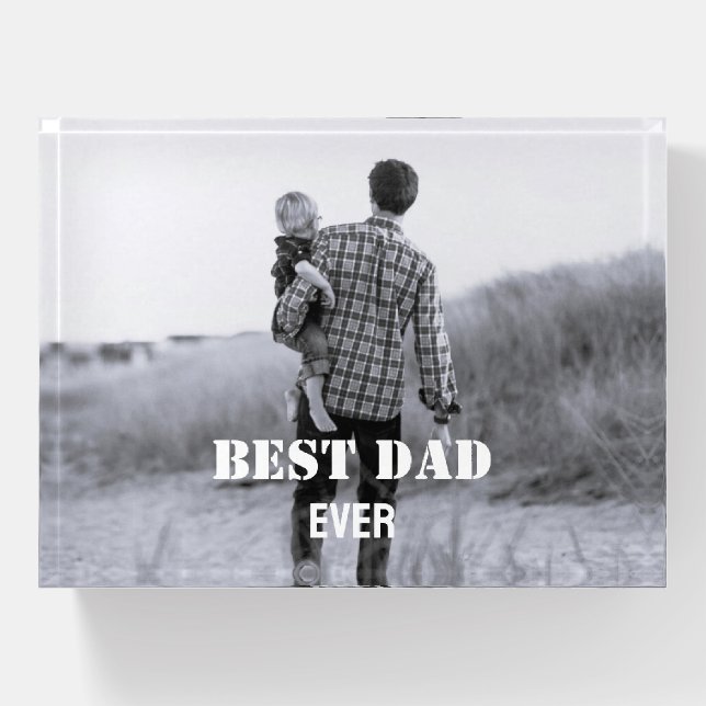 Best Dad Ever Custom Photo collage Create Your Own Paperweight (Front)