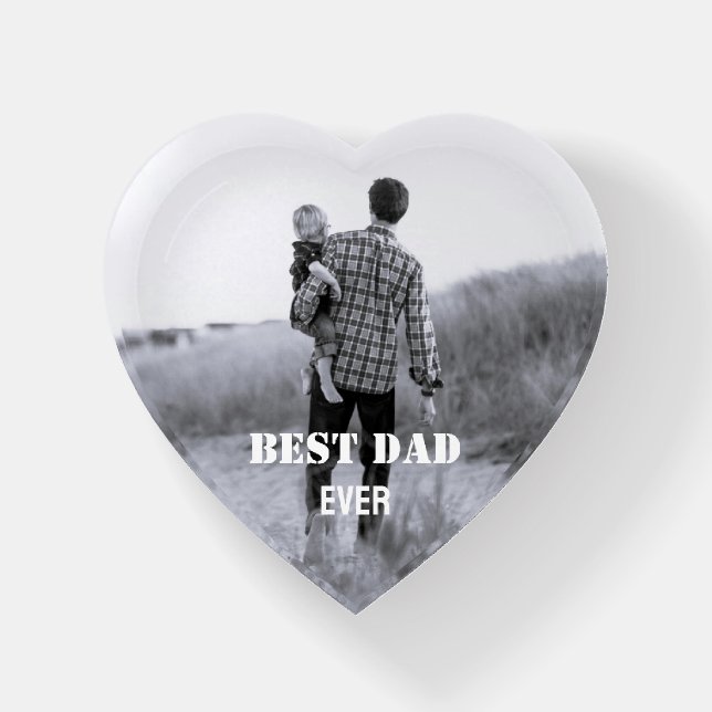 Best Dad Ever Custom Photo collage Create Your Own Paperweight (Front)