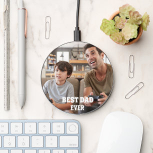 Best Dad Ever Custom Photo collage Create Your Own Wireless Charger