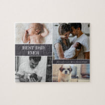 Best Dad Ever Custom Photo Collage Family Jigsaw Puzzle