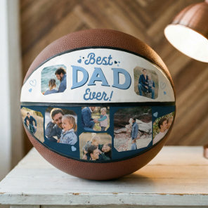 Best Dad Ever Custom Photo Collage Keepsake Gift Basketball